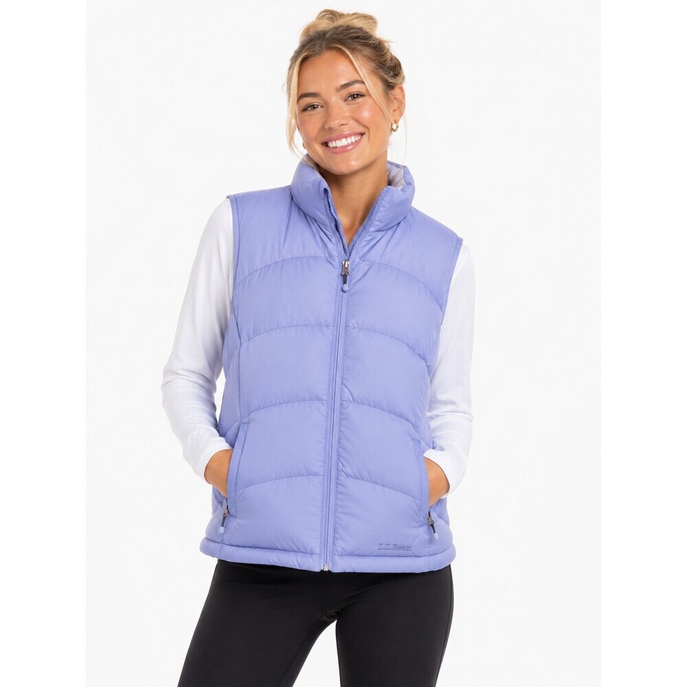 LL Bean Goose Down Puffer Vest Women's Size Small Lavender Purple Quilted